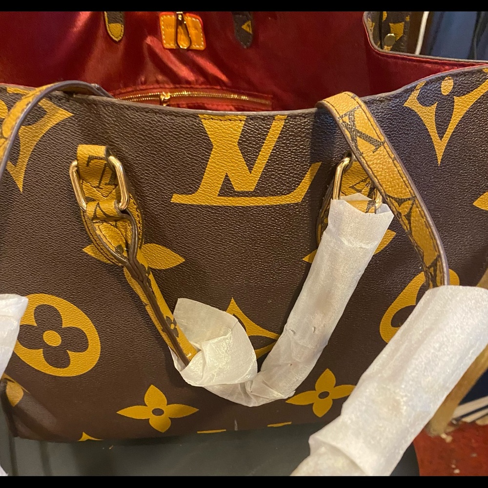 Reverse bag large tote with two spots inside.